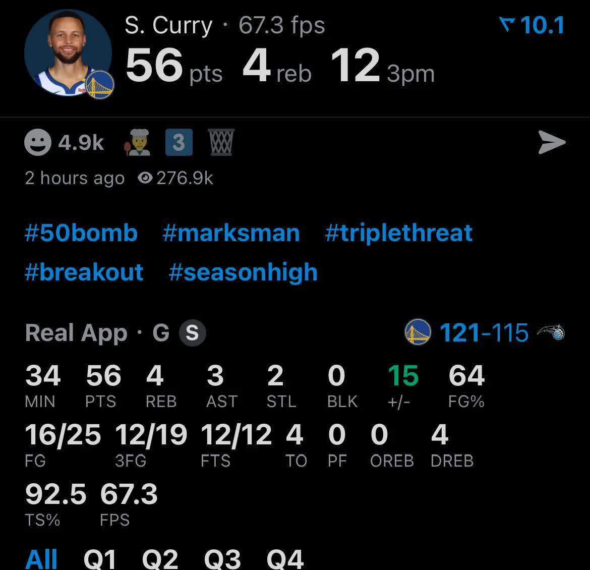 拒绝3D超级球星!库里抢投13中10率先进入5+次三分榜 拒绝3D超级球星!库里抢投13中10率先进入5+次三分榜